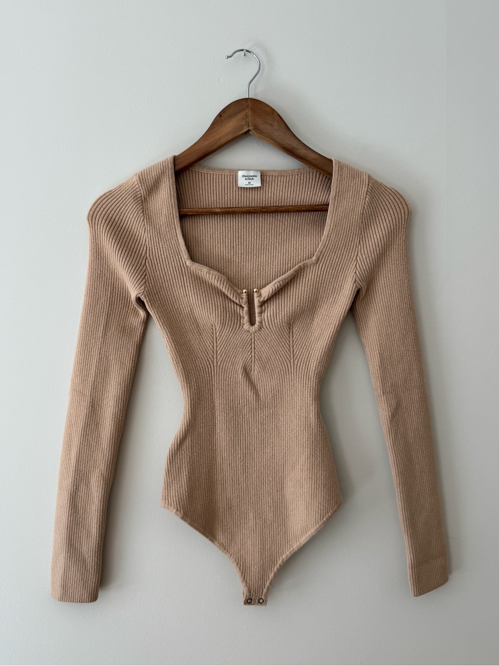ABERCROMBIE Ribbed Knit Long Sleeve Bodysuit XS